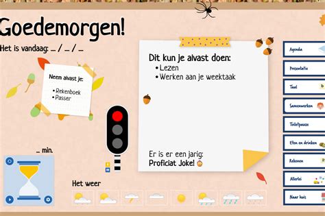ict dagkaart|start van de dag digibord.